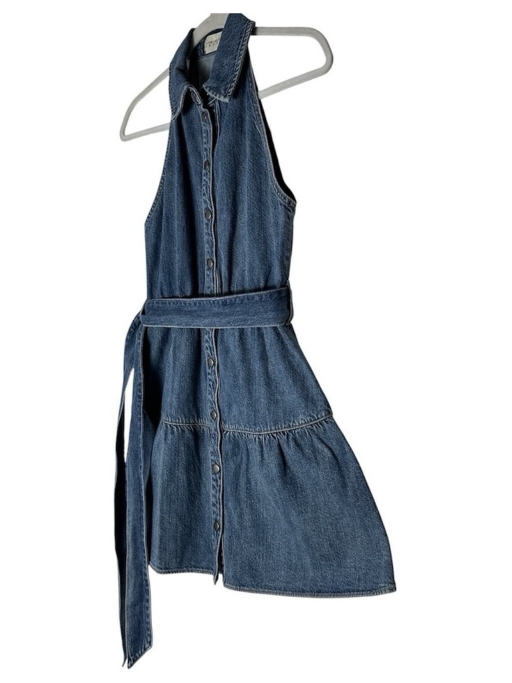 Alice + Olivia Jeans Sleeveless Denim Tie-Waist Dress - Blue - Picture 4 of 6